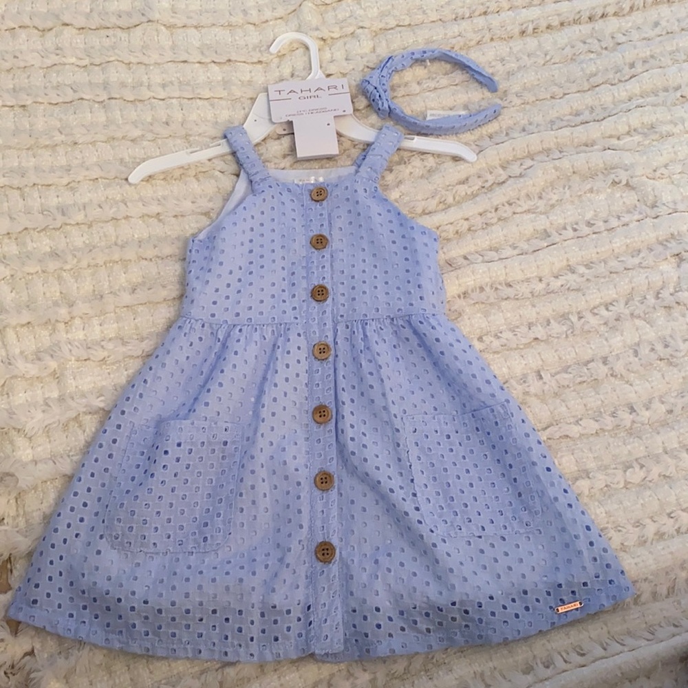 Tahari  littler girl dress and headband
